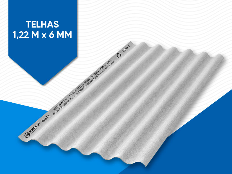 Conheça as principais características das telhas de fibrocimento 1,22 m x 6 mm