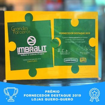 Imbralit é premiada como Fornecedor Destaque Lojas Quero-Quero